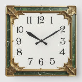 アールデコ スクエア壁時計 (正面)