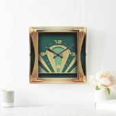 アールデコ スクエア壁時計 (ホーム)