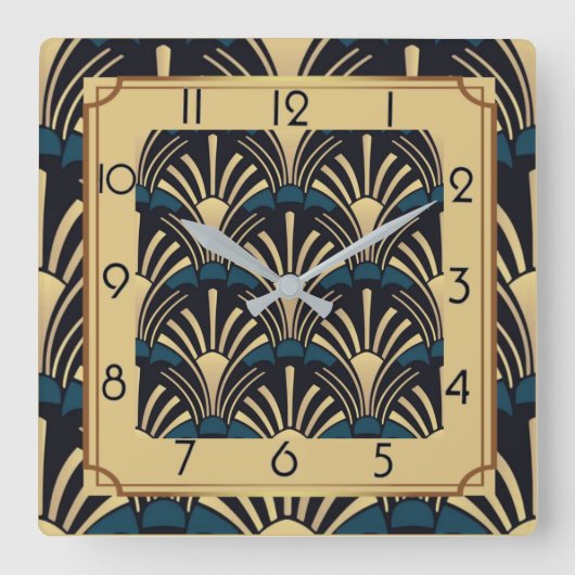 アールデコ スクエア壁時計 (正面)