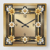 アールデコ スクエア壁時計 (正面)