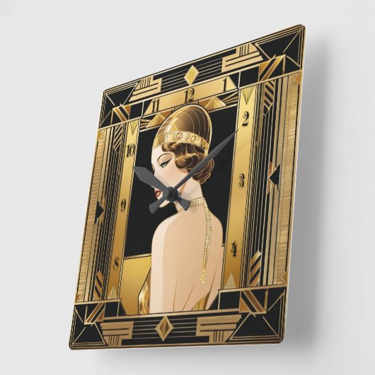 アールデコ スクエア壁時計 (傾斜)