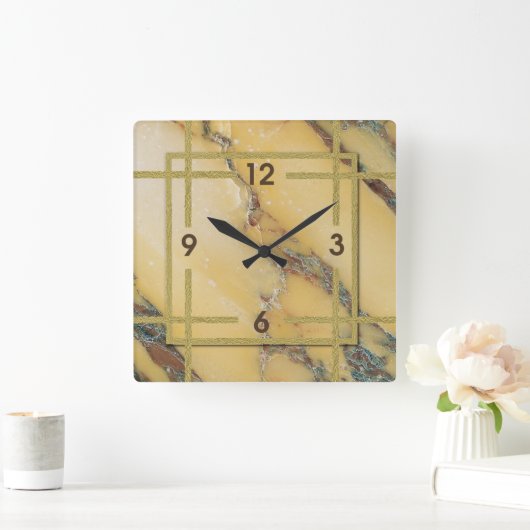 アールデコ スクエア壁時計 (ホーム)