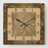 アールデコ スクエア壁時計 (正面)