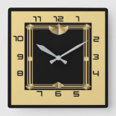 アールデコ スクエア壁時計 (正面)