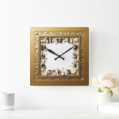 アールデコ スクエア壁時計 (ホーム)