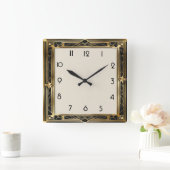 アールデコ スクエア壁時計 (ホーム)