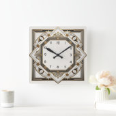 アールデコ スクエア壁時計 (ホーム)