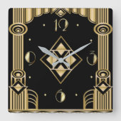 アールデコ スクエア壁時計 (正面)