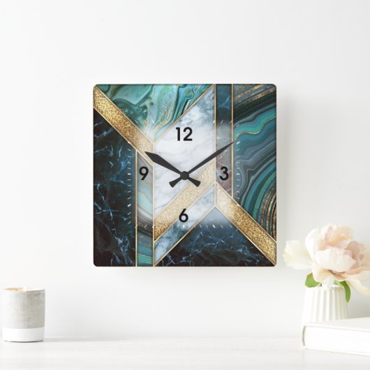アールデコ スクエア壁時計 (ホーム)