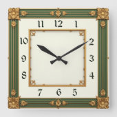 アールデコ スクエア壁時計 (正面)