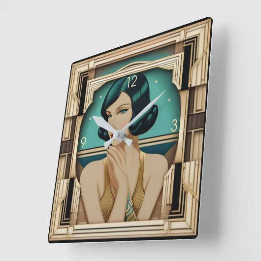 アールデコ スクエア壁時計 (傾斜)