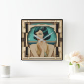 アールデコ スクエア壁時計 (ホーム)