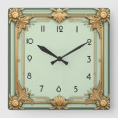 アールデコ スクエア壁時計 (正面)