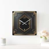 アールデコ スクエア壁時計 (ホーム)