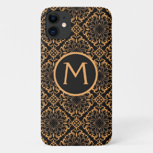 アールデコ・ダマスク ブラック&ゴールド iPhone 11 ケース