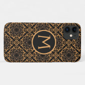 アールデコ・ダマスク ブラック&ゴールド Case-Mate iPhoneケース (裏面(横))
