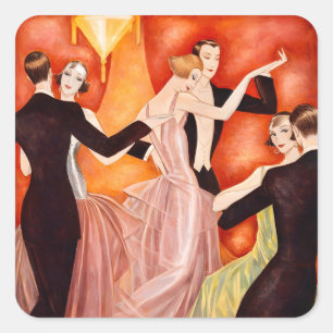 アールデコ ダンス コースター ポスター 1920年代 バルルーム スクエアシール