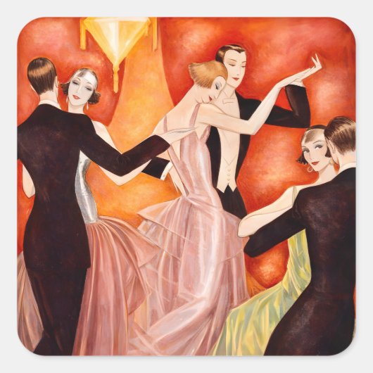 アールデコ ダンス コースター ポスター | 1920年代 バルルーム  スクエアシール (正面)