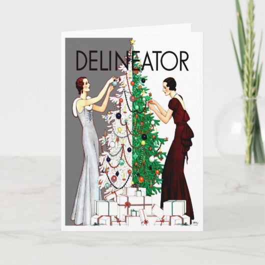 アールデコ"デッキホール"ヴィンテージの休日の挨拶 シーズンカード (正面)