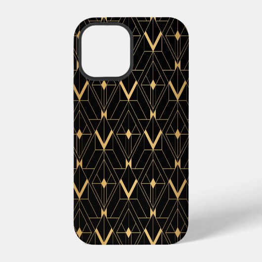 アールデコ トライアングル: ラグジュアリーパターン iPhoneケース (裏面)