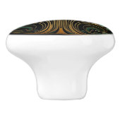 アールデコ・ヌーベル・エレガント・ターコイズ・ゴールド・ブラック セラミックノブ (側面)