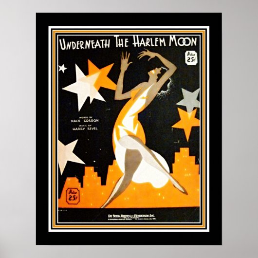 アールデコ「ハーレム・ムーンの下」 ポスター (正面)