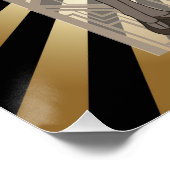 アールデコ,パターストライプン,金ゴールド,ブラック,ヴィンテージ,シック, ポスター (コーナー)