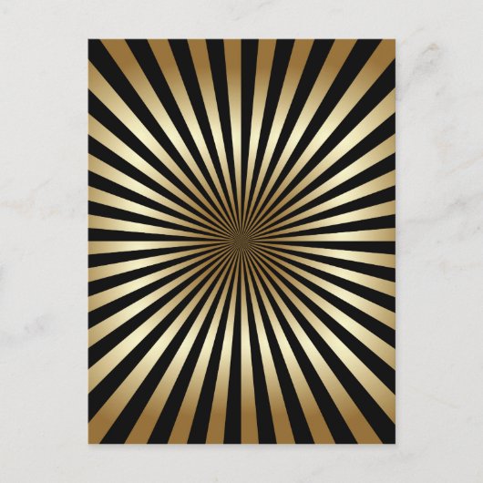 アールデコ,パターストライプン,金ゴールド,ブラック,ヴィンテージ,シック, ポストカード (正面)