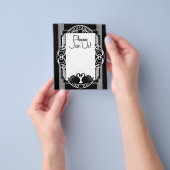 アールデコ パリの黒と白のスワン チラシ (手)