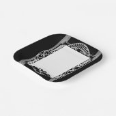 アールデコ パリの黒と白のスワン ペーパープレート (傾斜あり)