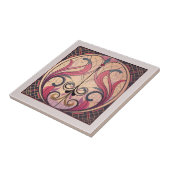 アールデコ（ピンクとベージュ） タイル (側面)