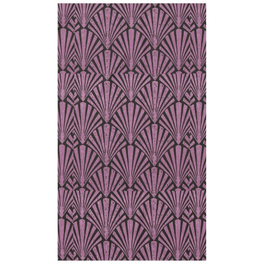 アールデコ,ファンパターン,ピンク,黒,金属,ヴィンテージ, テーブルクロス (正面)