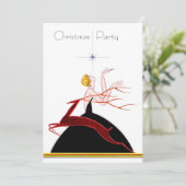 アールデコ フラッパーと鹿のクリスマス・パーティ 招待状 (スタンド正面)
