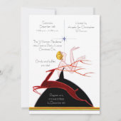 アールデコ フラッパーと鹿のクリスマス・パーティ 招待状 (裏面)