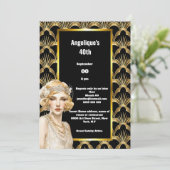 アールデコ・フラッパーの女の子1920年の轟音20代 招待状 (スタンド正面)