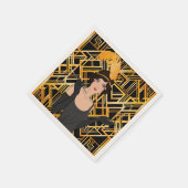 アールデコ、フリッパー・ガール、ヴィンテージ、素晴らしギャツビー、シックな、 スタンダードカクテルナプキン (角)