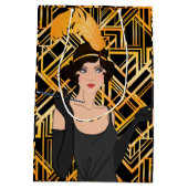 アールデコ、フリッパー・ガール、ヴィンテージ、素晴らしギャツビー、シックな、 ミディアムペーパーバッグ (裏面)