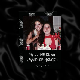 アールデコ |ブラックとシルバーのブライダルパーティ頼写真 招待状