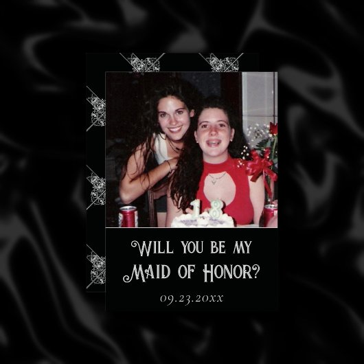 アールデコ |ブラックとシルバーのブライダルパーティ頼写真 招待状