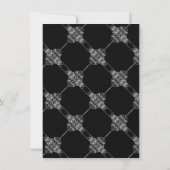 アールデコ |ブラックとシルバーのブライダルパーティ 招待状 (裏面)