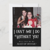 アールデコ |ブラックとシルバーのブライダルパーティ 招待状 (正面)