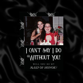 アールデコ |ブラックとシルバーのブライダルパーティ 招待状