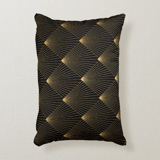アールデコ:ブラック金ゴールドエレガンス。 アクセントクッション (正面(垂直))