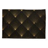 アールデコ：ブラック金ゴールドエレガンス。 枕カバー (裏面)