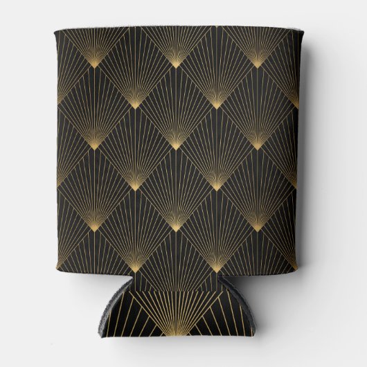 アールデコ：ブラック金ゴールドエレガンス。 缶クーラー (正面)