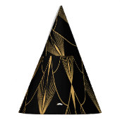 アールデコ：ブラック金ゴールドシームレスな贅沢 パーティーハット (左)