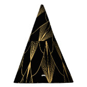 アールデコ：ブラック金ゴールドシームレスな贅沢 パーティーハット (右)