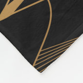 アールデコ：ブラック金ゴールドシームレスな贅沢 フリースブランケット (角)