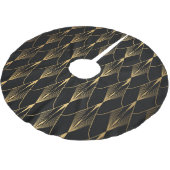 アールデコ:ブラック金ゴールドシームレスな贅沢 ブラッシュドポリエステルツリースカート (アングル)