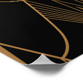 アールデコ：ブラック金ゴールドシームレスな贅沢 ポスター (角)